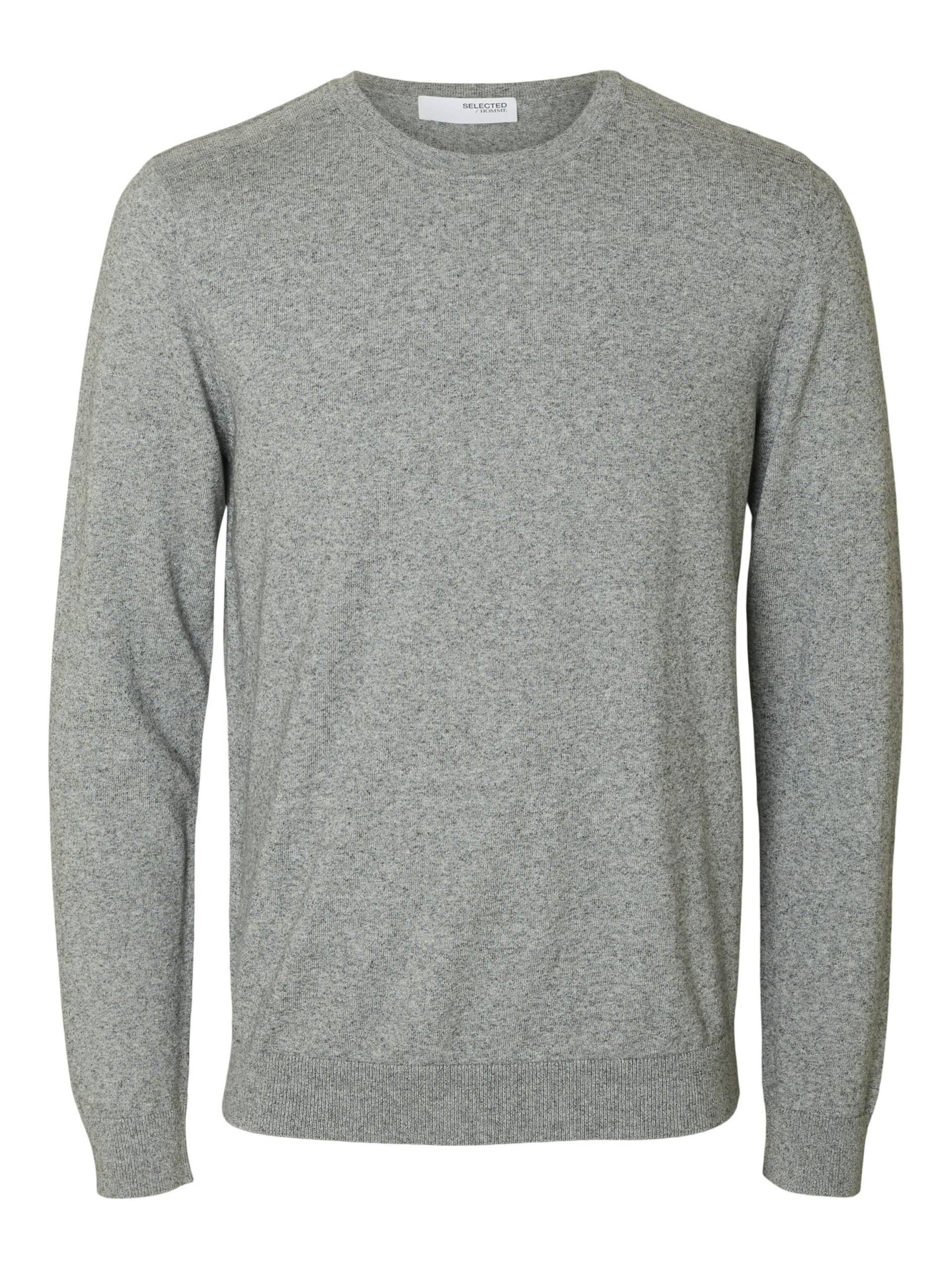 SELECTED MEN - SLHBERG CREW NECK NOOS light grey melange - Gr. - XL von SELECTED MEN