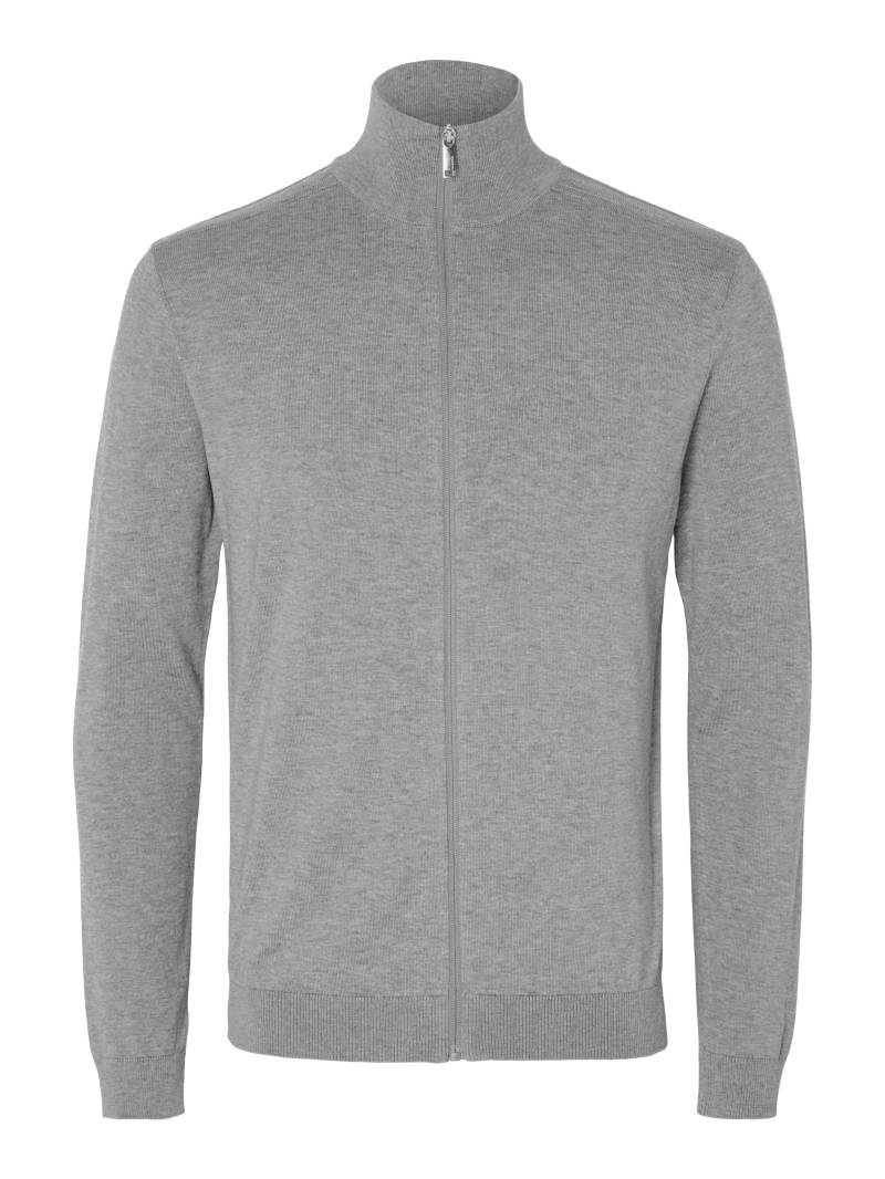 SELECTED MEN - SLHBERG FULL ZIP CARDIGAN NOOS medium grey melange - Gr. - XL von SELECTED MEN