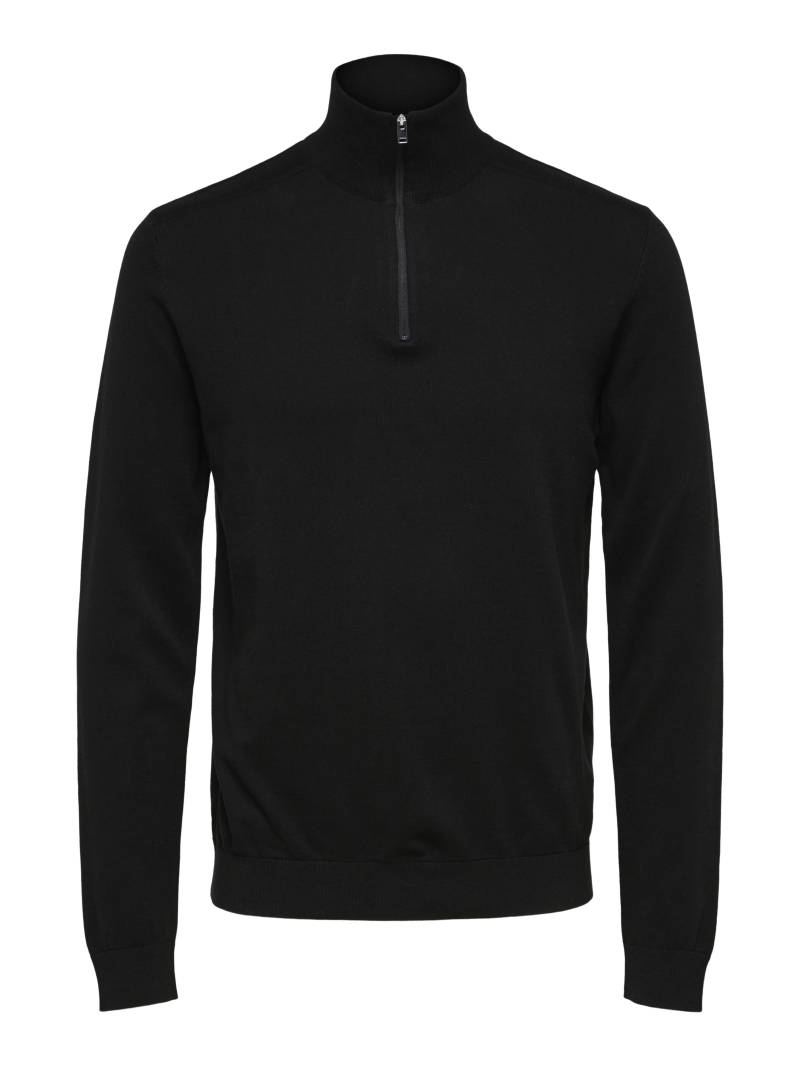 SELECTED MEN - SLHBERG LS HALF ZIP NOOS black - Gr. - M von SELECTED MEN