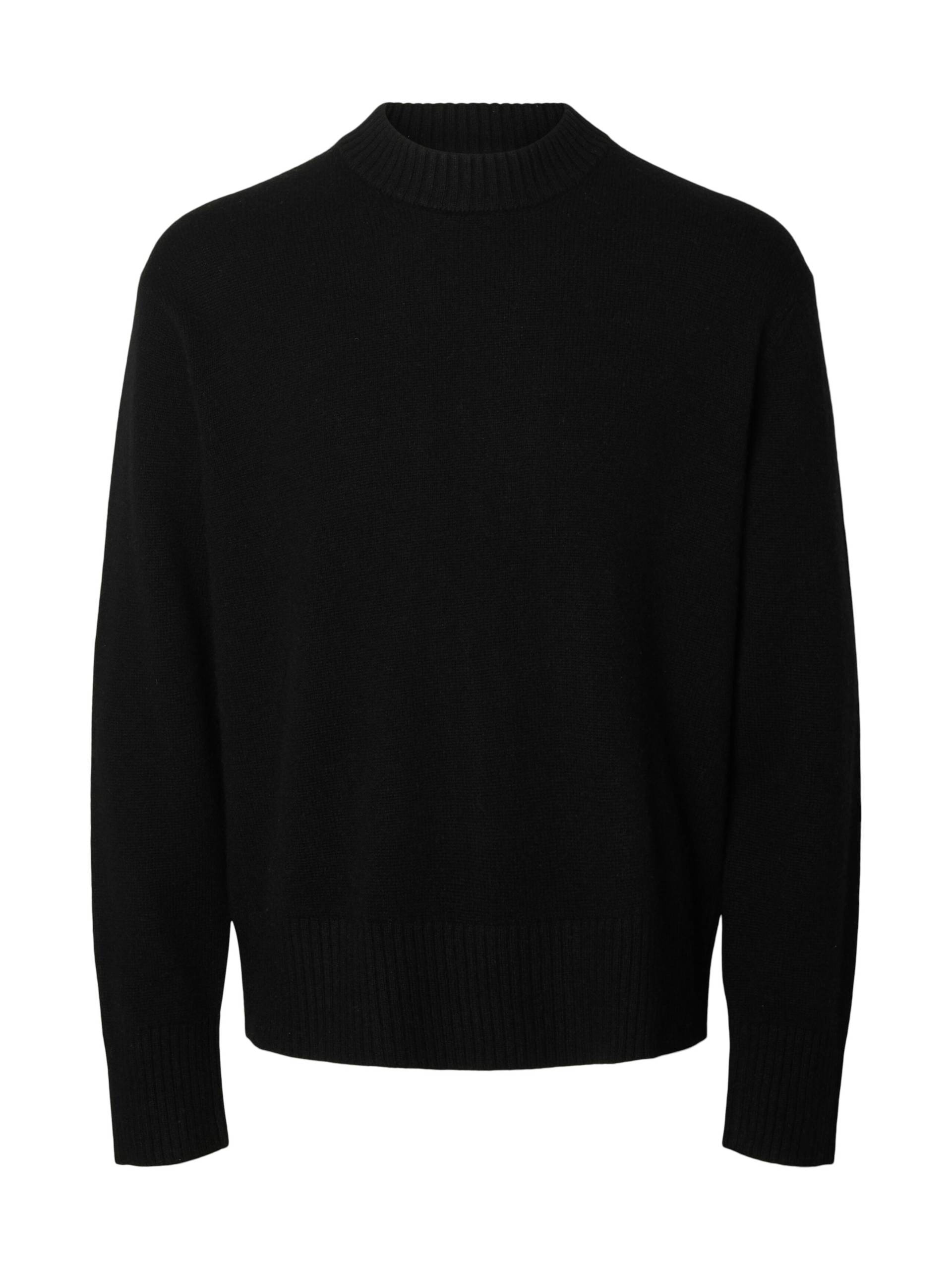SELECTED MEN - SLHCALLE CASHMERE BLEND CREW black - Gr. - M von SELECTED MEN