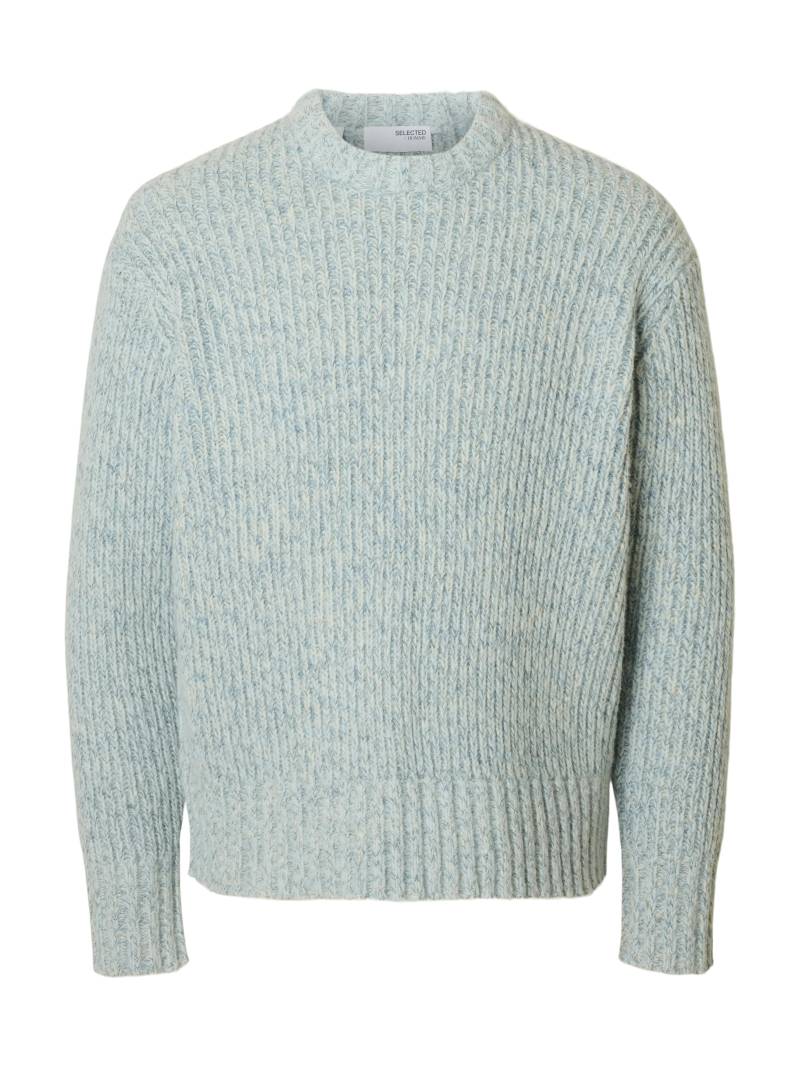 SELECTED MEN - SLHCHICAGO LS KNIT RELAXED CREW NECK cashmere blue - Gr. - L von SELECTED MEN