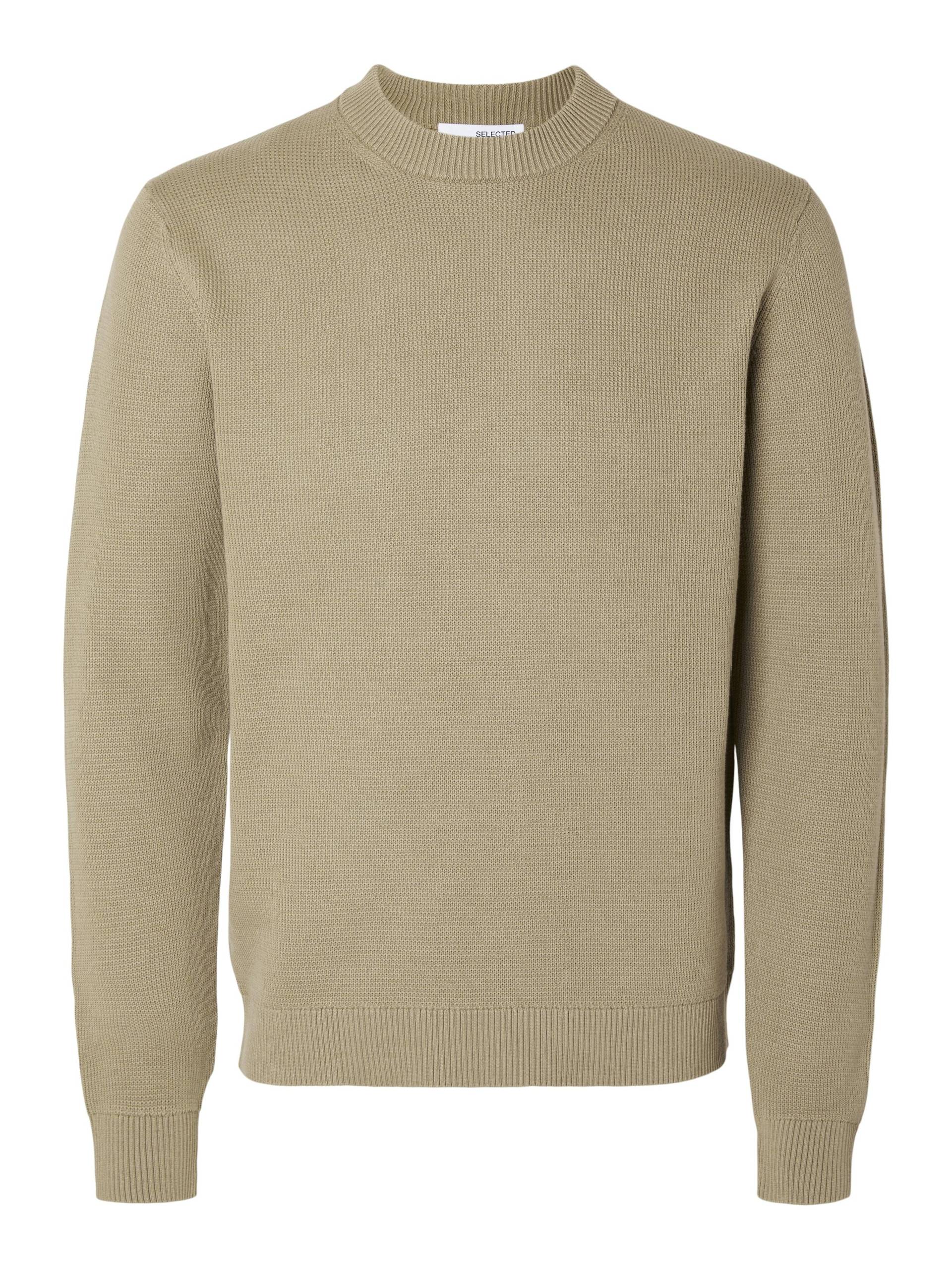 SELECTED MEN - SLHDANE LS KNIT STRUCTURE CREW NECK NOOS kelp - Gr. - XL von SELECTED MEN