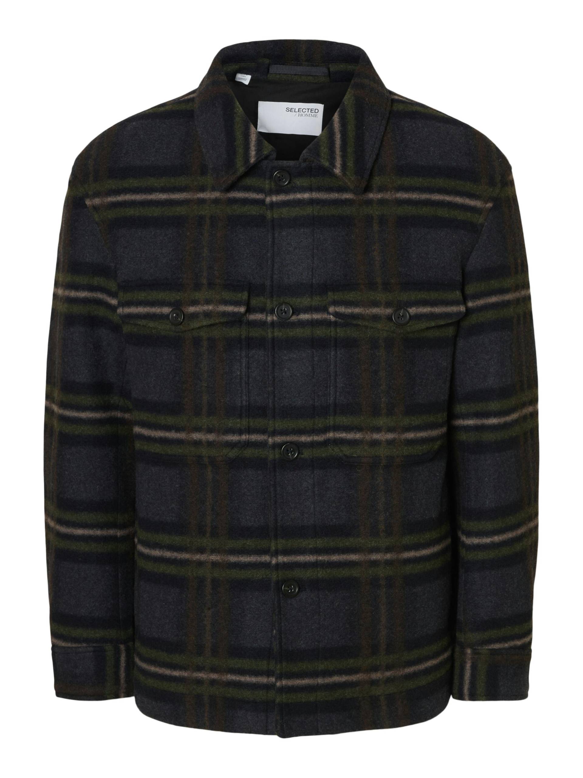 SELECTED MEN - SLHMITCH WOOL BLEND SHACKET NOOS sky captain - Gr. - L von SELECTED MEN