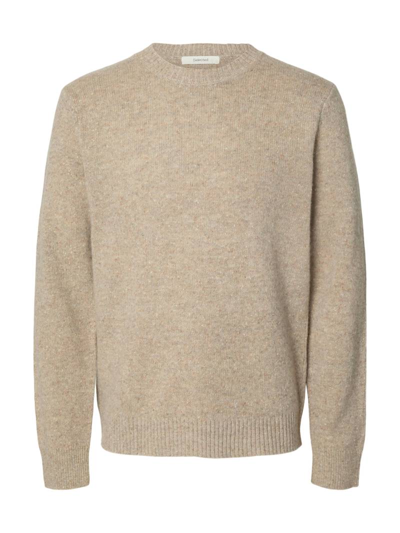 SELECTED MEN - SLHNEIL LS KNIT NEPS CREW NECK oatmeal - Gr. - L von SELECTED MEN