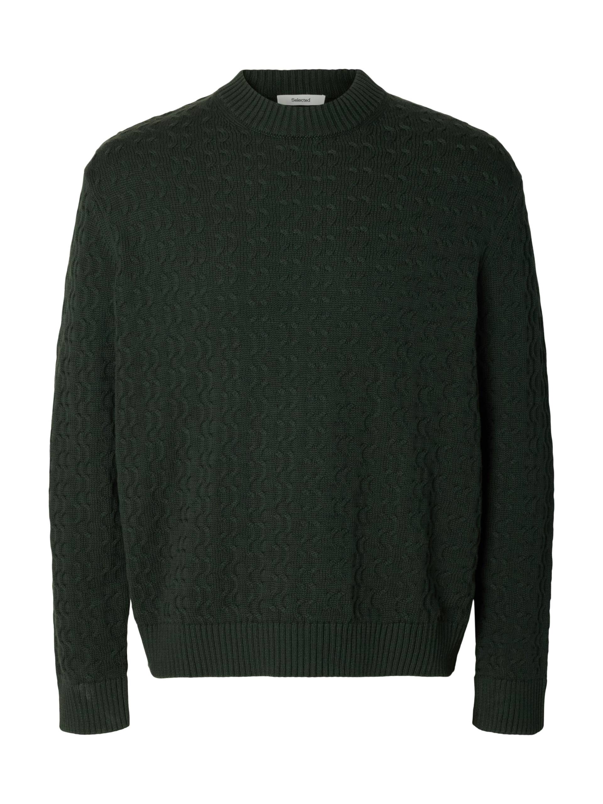SELECTED MEN - SLHPHILIP LS KNIT RELAXED CREW NECK deep forest - Gr. - L von SELECTED MEN