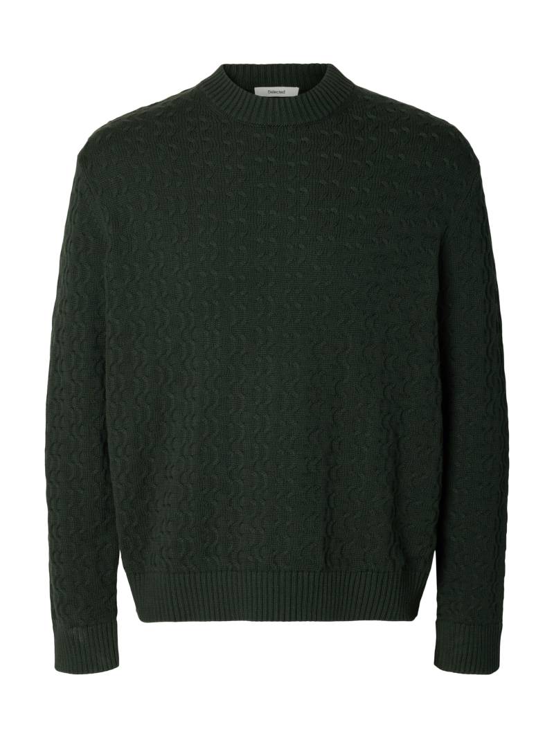 SELECTED MEN - SLHPHILIP LS KNIT RELAXED CREW NECK deep forest - Gr. - L von SELECTED MEN