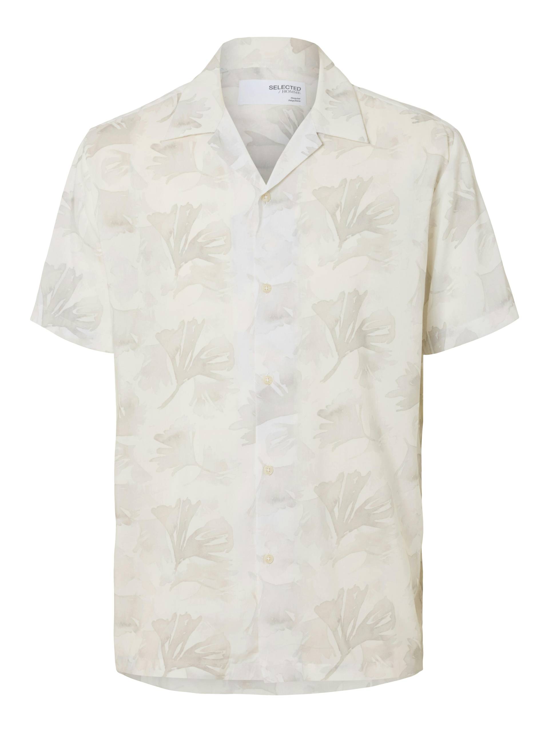 SELECTED MEN - SLHREG-AIR SHIRT SS MIX white - Gr. - XL von SELECTED MEN