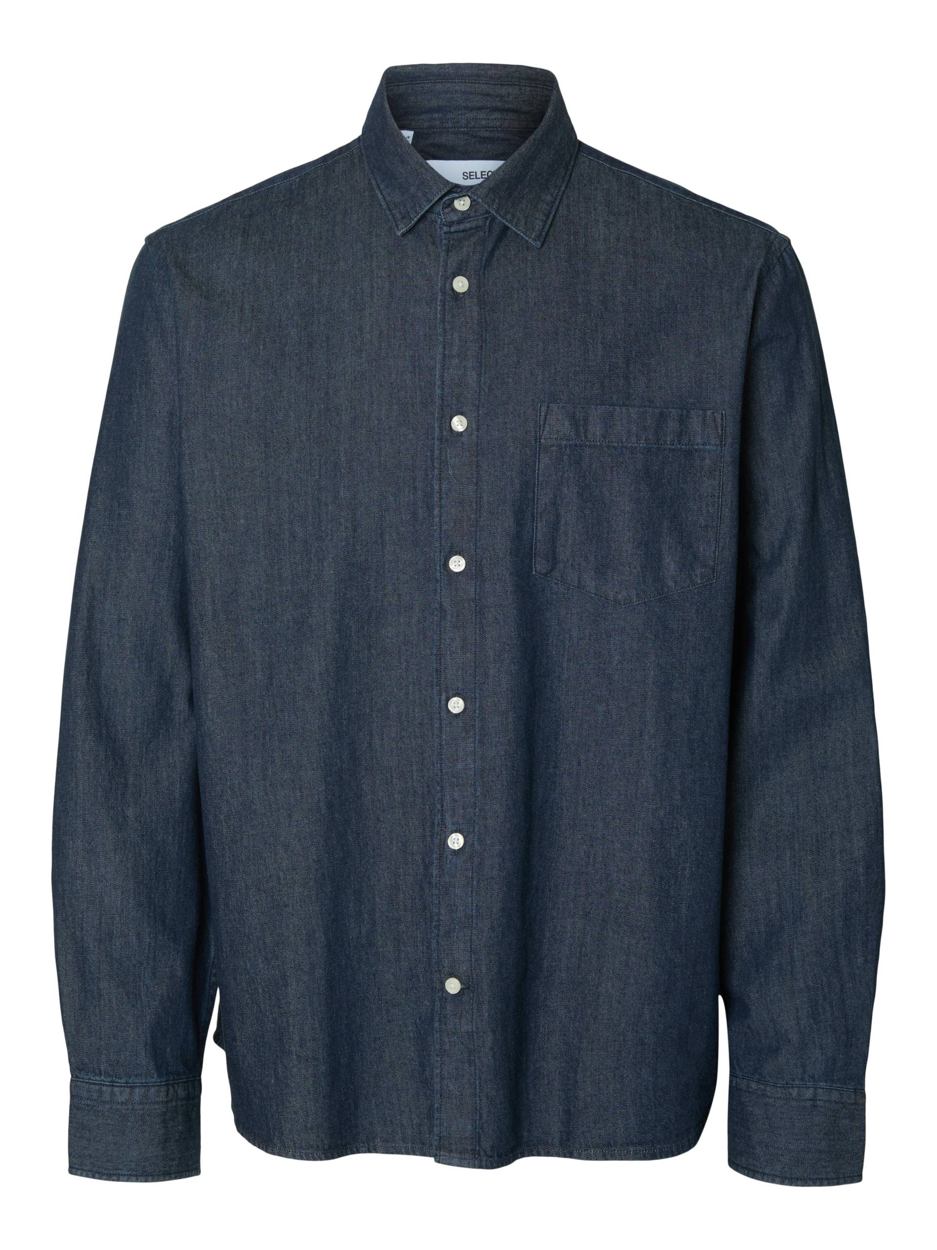 SELECTED MEN - SLHREGCARLO DENIM LS SHIRT NOOS dark blue denim - Gr. - XL von SELECTED MEN