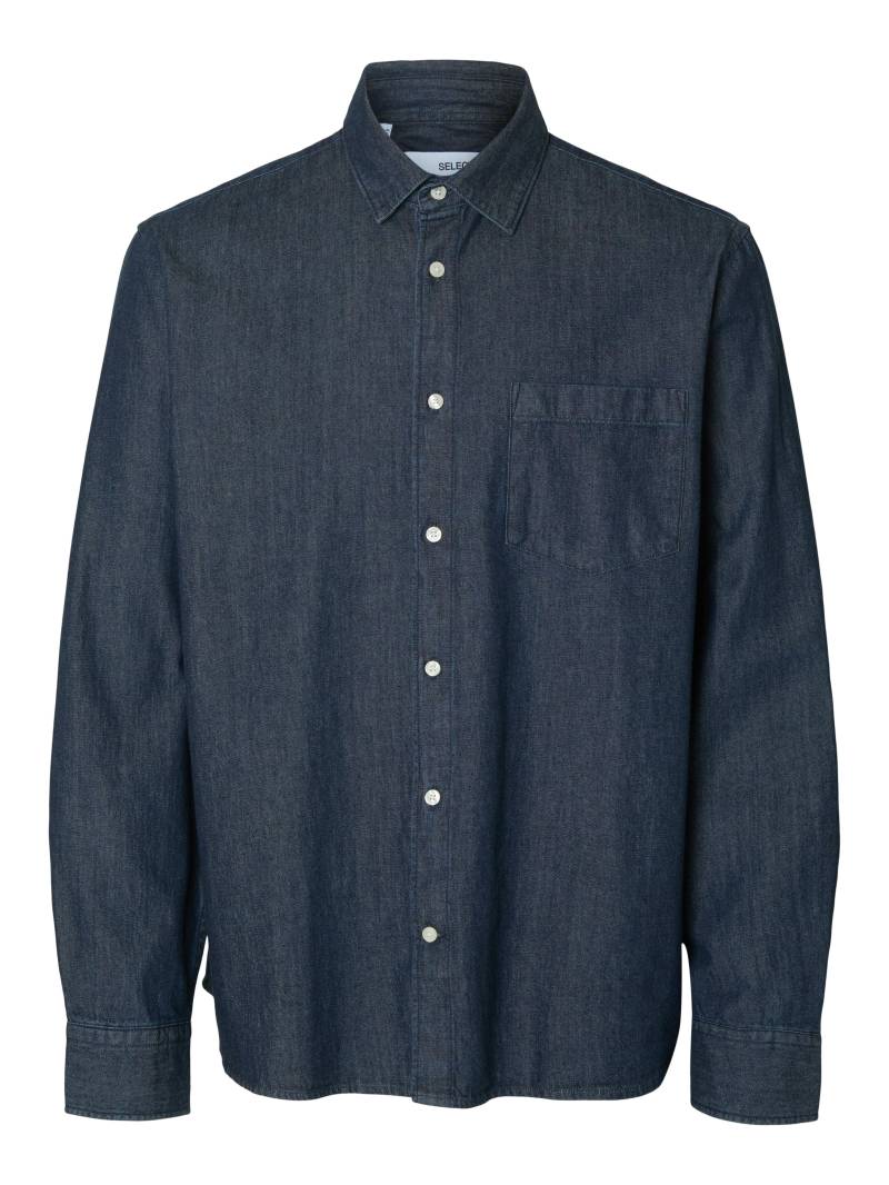 SELECTED MEN - SLHREGCARLO DENIM LS SHIRT NOOS dark blue denim - Gr. - XL von SELECTED MEN