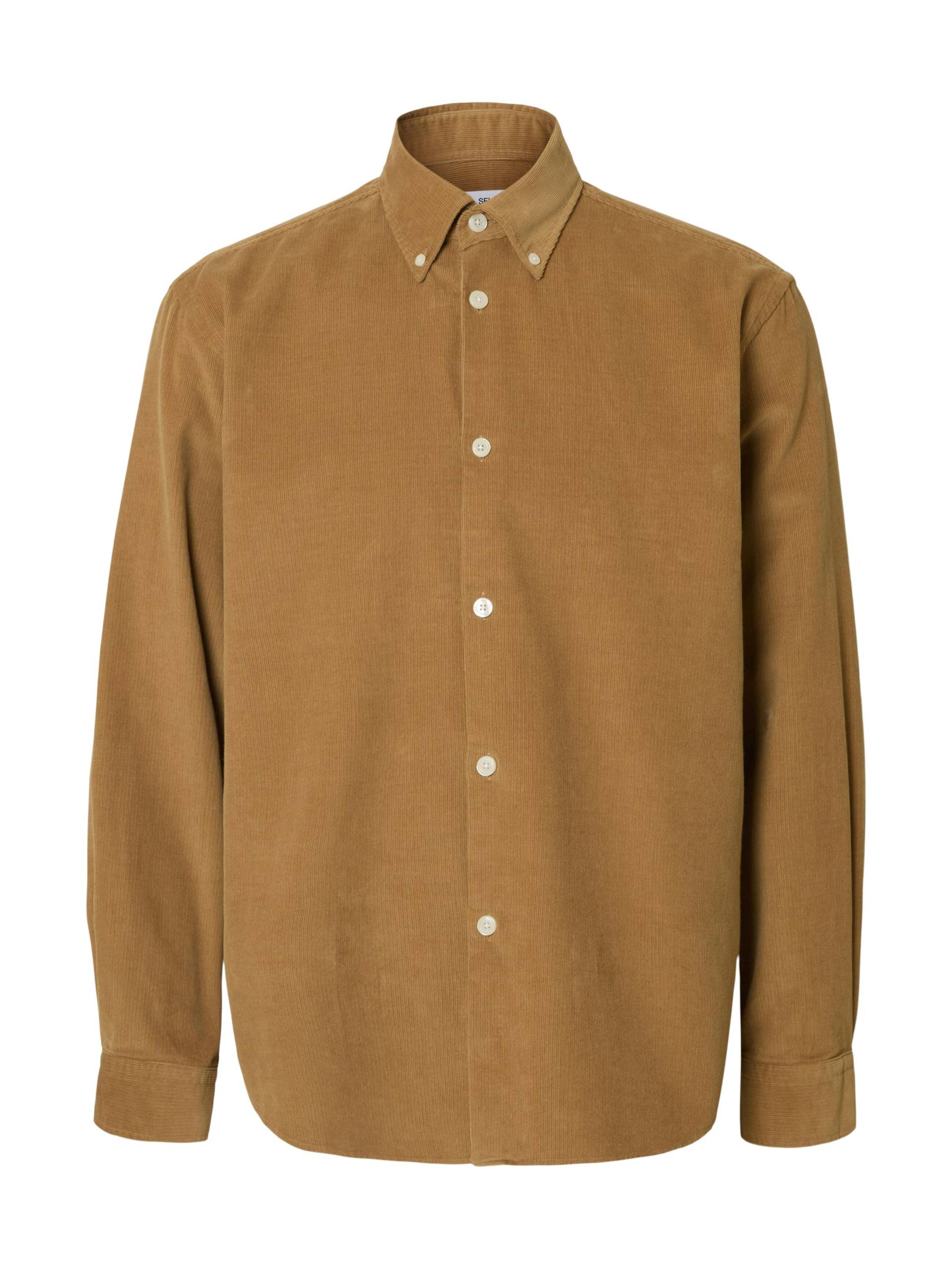 SELECTED MEN - SLHREGDANNI CORD BD LS SHIRT NOOS kelp - Gr. - M von SELECTED MEN