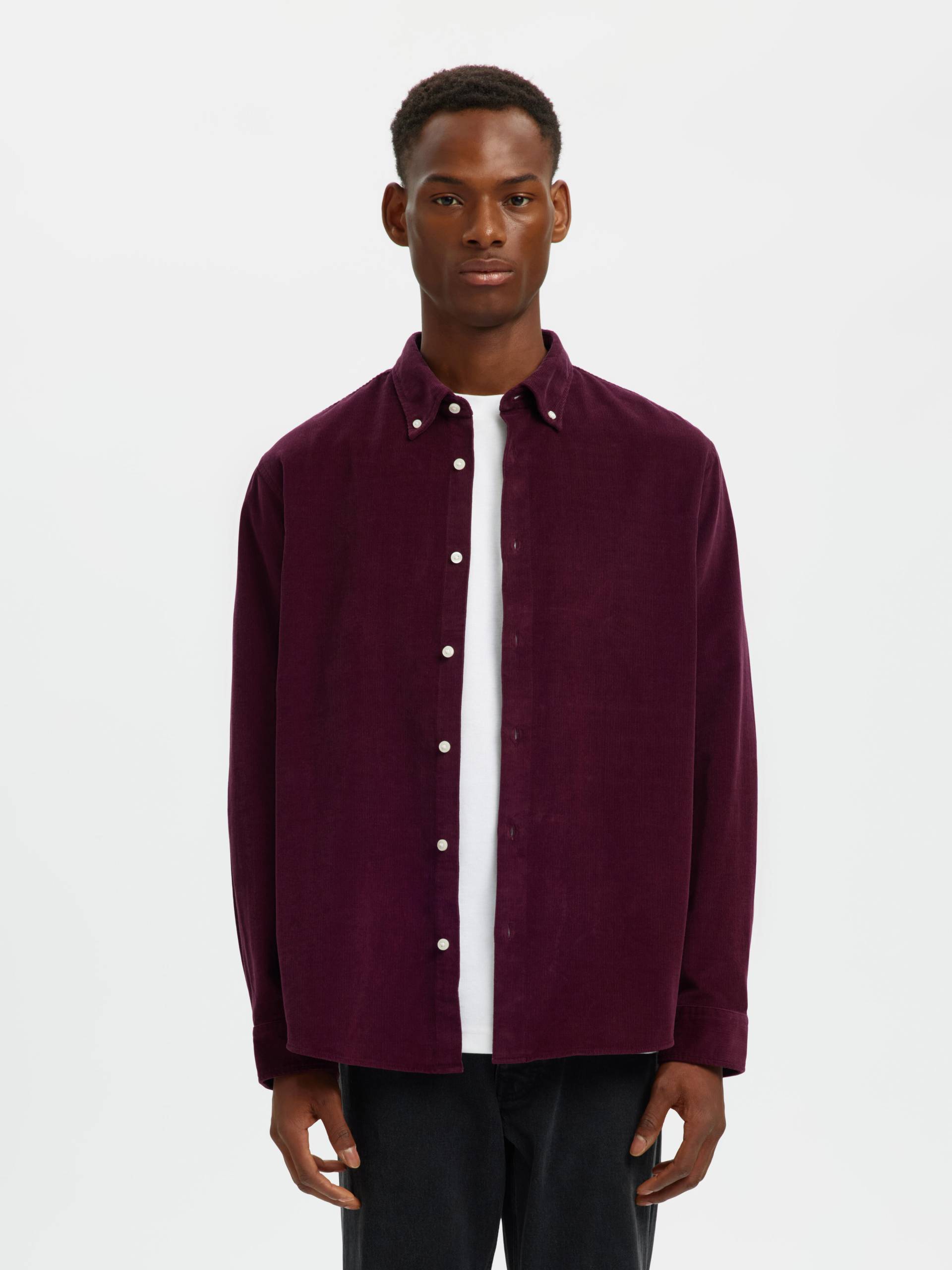 SELECTED MEN - SLHREGDANNI CORD BD LS SHIRT NOOS winetasting - Gr. - XL von SELECTED MEN