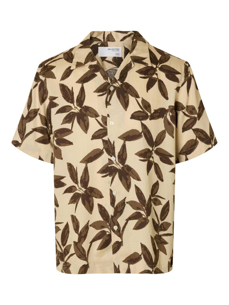 SELECTED MEN - SLHREGNOA MIX SHIRT SS RESORT oatmeal - Gr. - XXL von SELECTED MEN