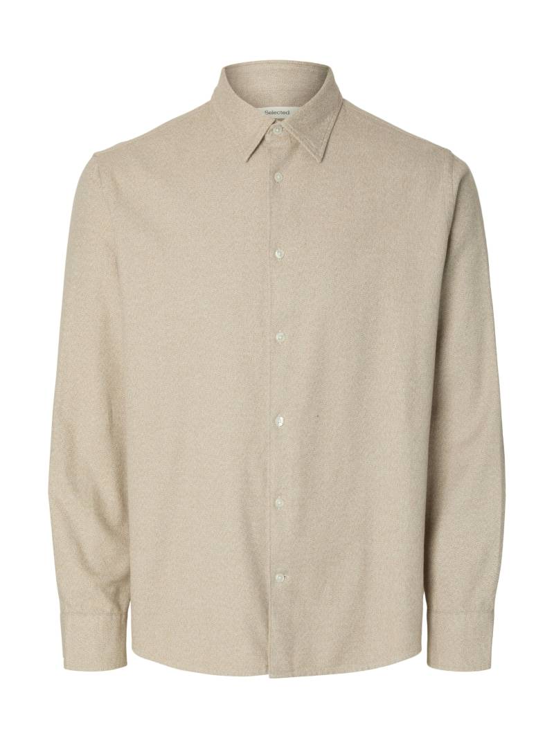 SELECTED MEN - SLHREGNOAH BRUSHED TWIST SHIRT LS NOOS egret - Gr. - L von SELECTED MEN
