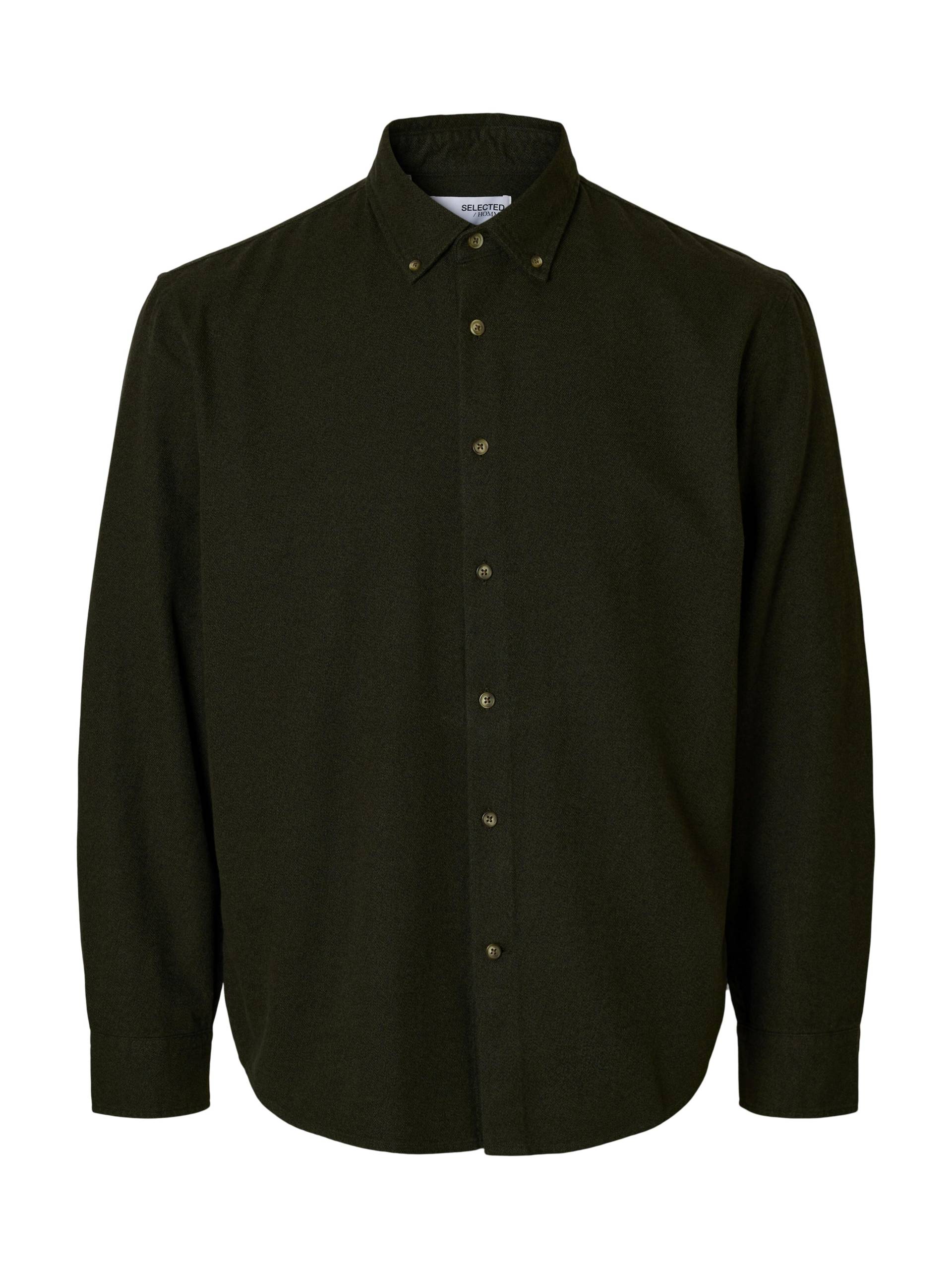 SELECTED MEN - SLHREGNOAH MIX BDWN LS SHIRT CAMP forest night - Gr. - XL von SELECTED MEN