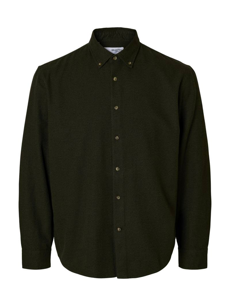 SELECTED MEN - SLHREGNOAH MIX BDWN LS SHIRT CAMP forest night - Gr. - XL von SELECTED MEN