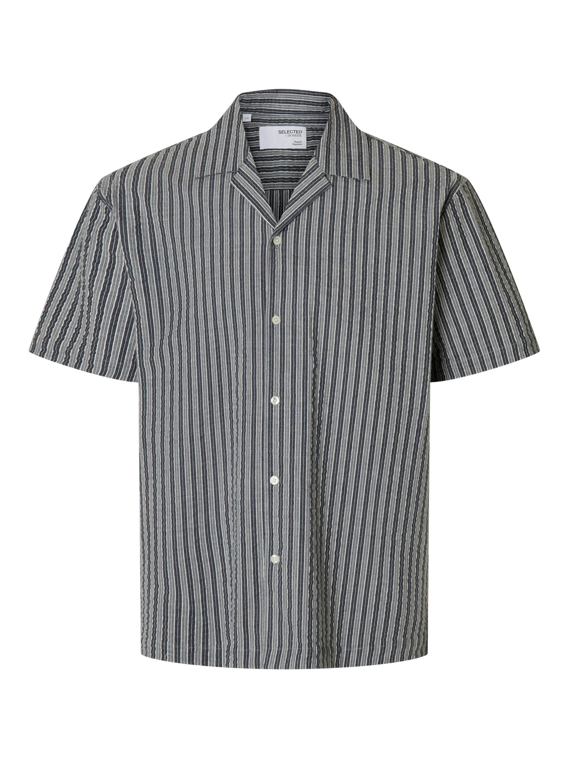 SELECTED MEN - SLHRELAXED-ACE SEERSUCKER SS SHIRT sky captain - Gr. - XL von SELECTED MEN