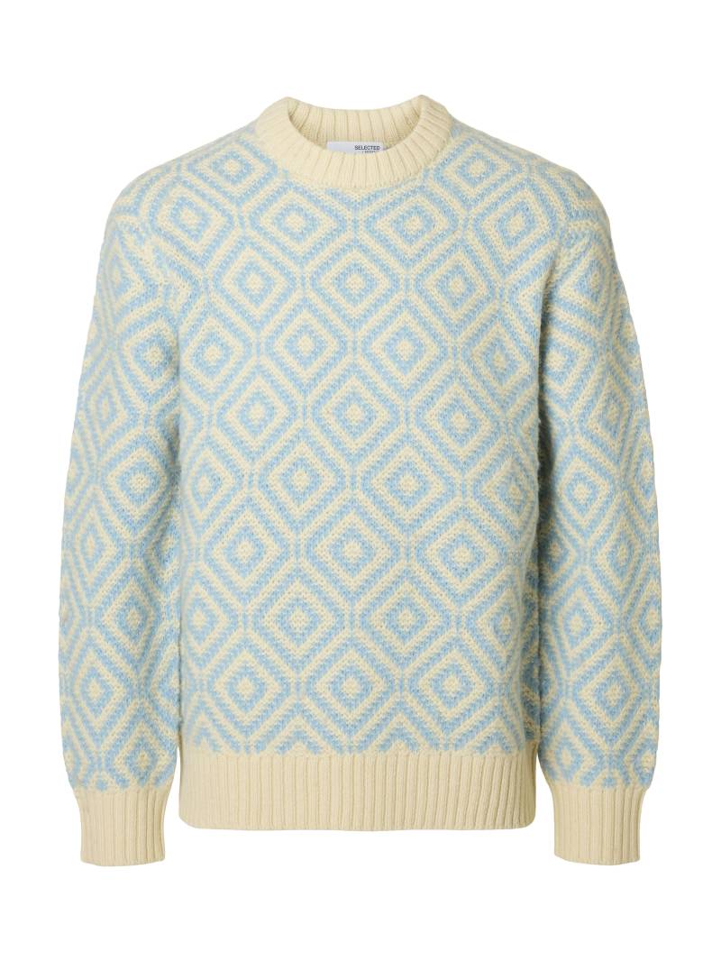 SELECTED MEN - SLHREMI LS KNIT RELAXED CREW NECK egret - Gr. - L von SELECTED MEN
