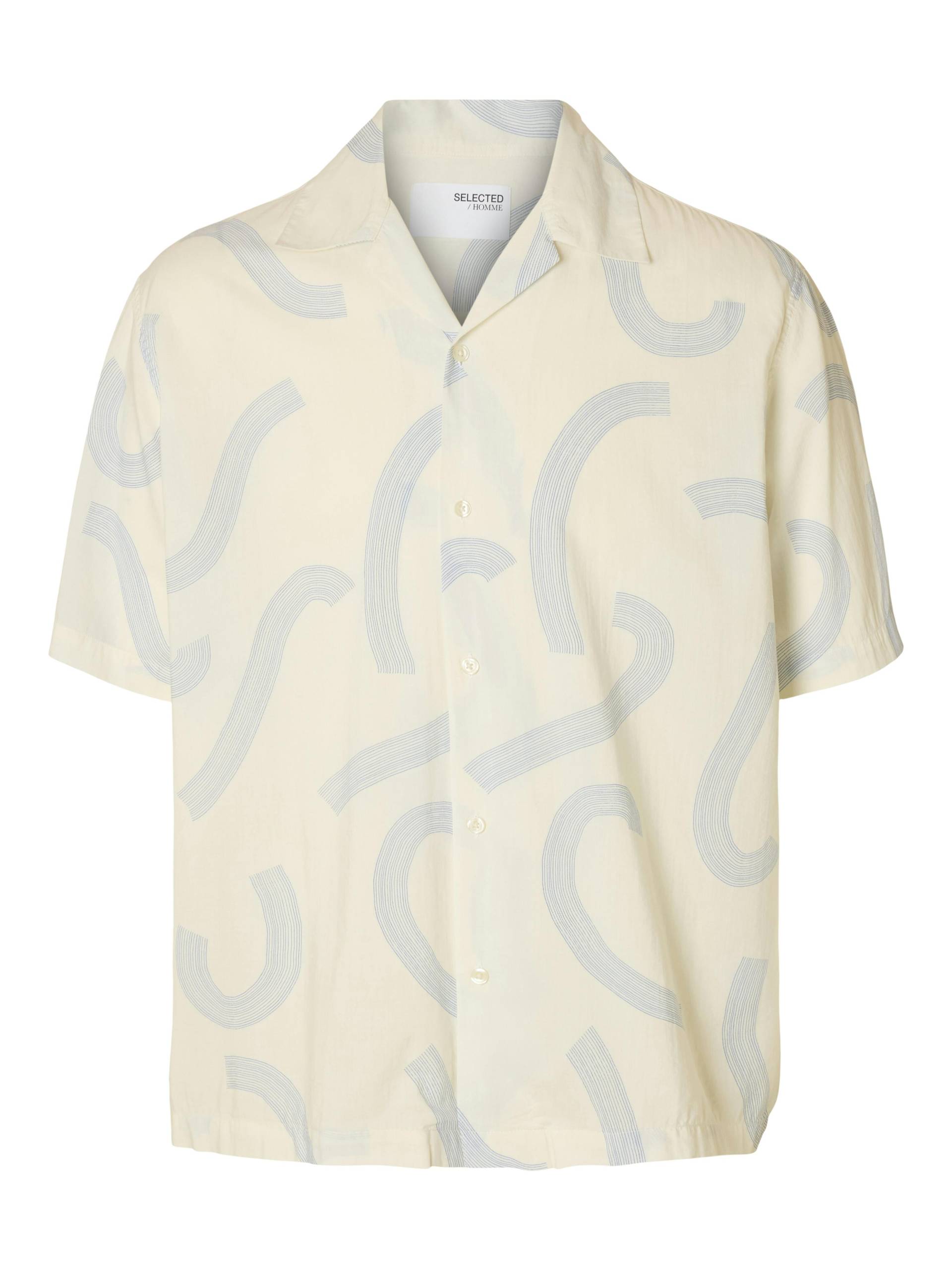 SELECTED MEN - SLHRLXAIR MIX SS SHIRT egret - Gr. - XL von SELECTED MEN