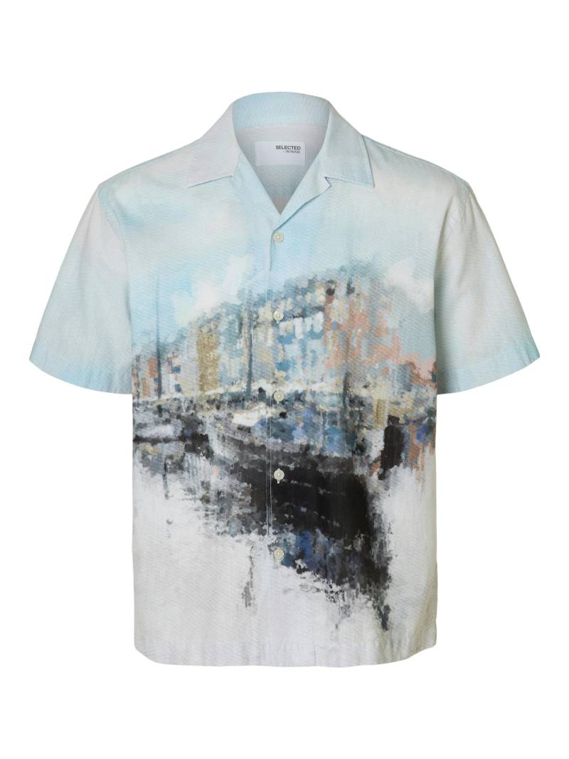 SELECTED MEN - SLHRLXCARL AOP SS SHIRT cashmere blue - Gr. - L von SELECTED MEN