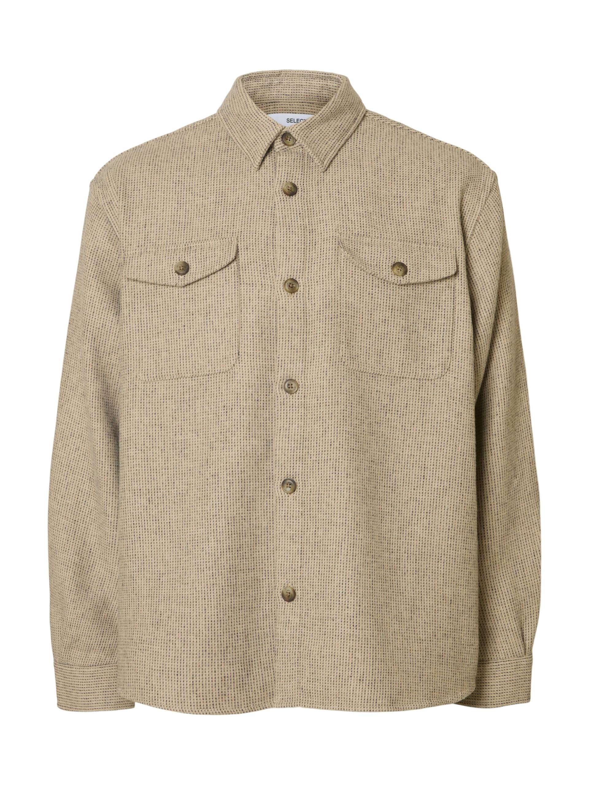 SELECTED MEN - SLHRLXPABLO WOOL BLEND OVERSHIRT oatmeal - Gr. - XXL von SELECTED MEN