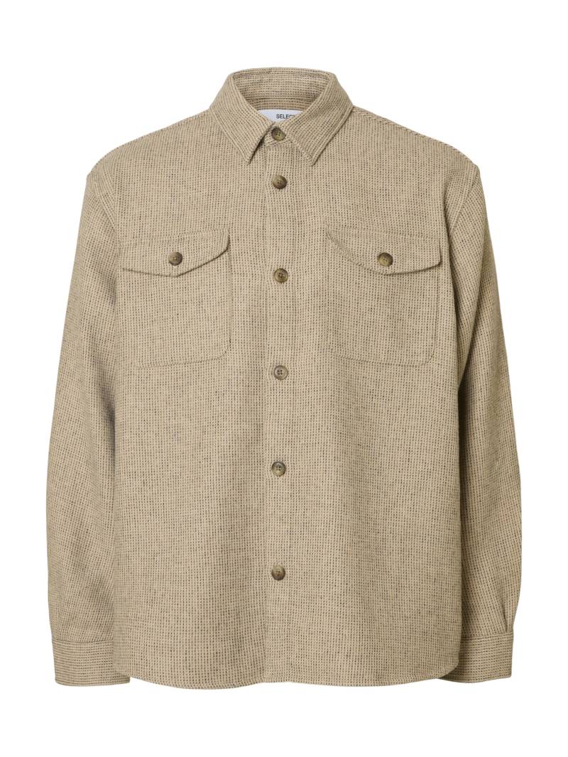 SELECTED MEN - SLHRLXPABLO WOOL BLEND OVERSHIRT oatmeal - Gr. - XXL von SELECTED MEN