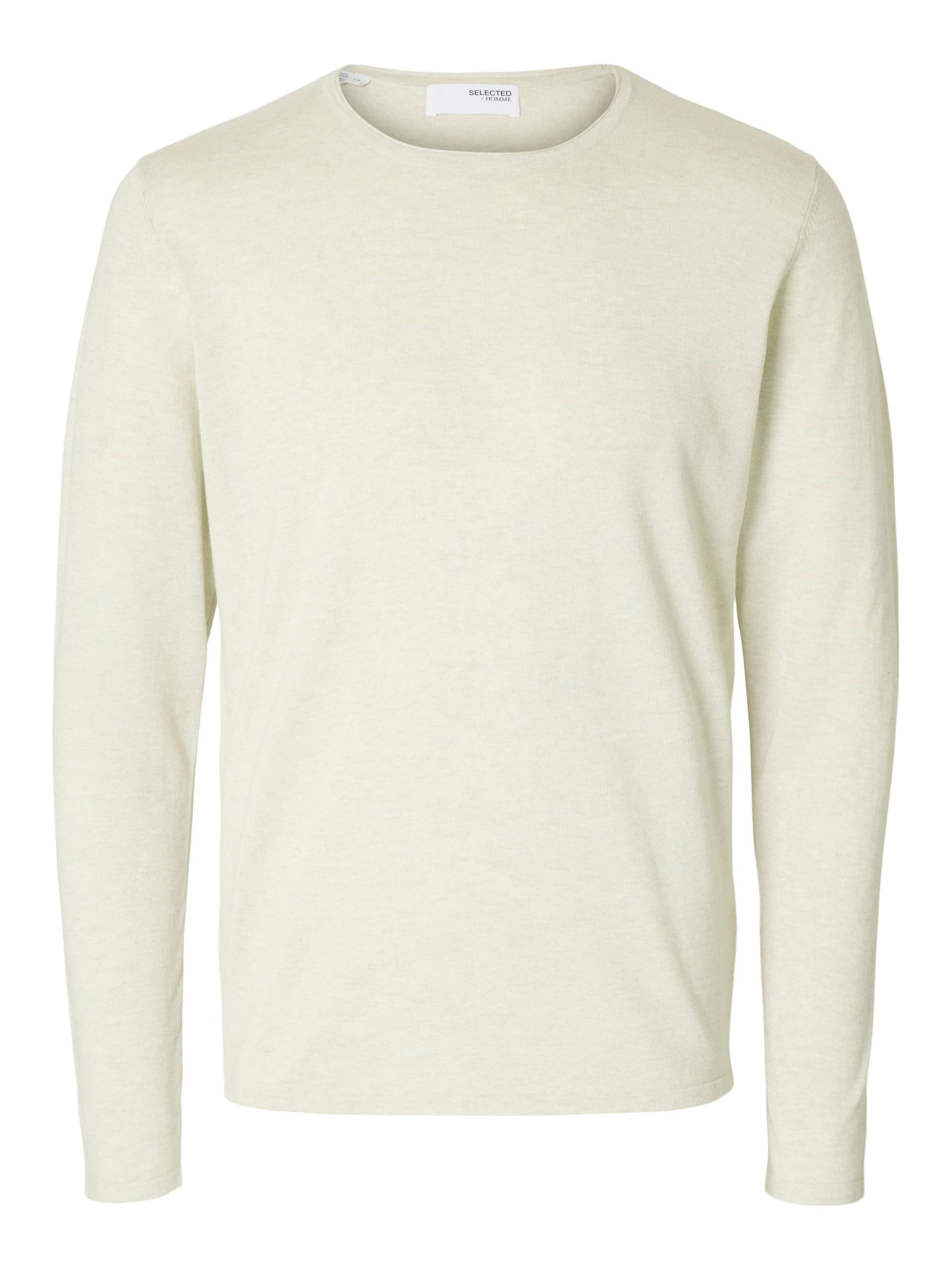 SELECTED MEN - SLHROME LS KNIT CREW NECK NOOS oatmeal - Gr. - M von SELECTED MEN