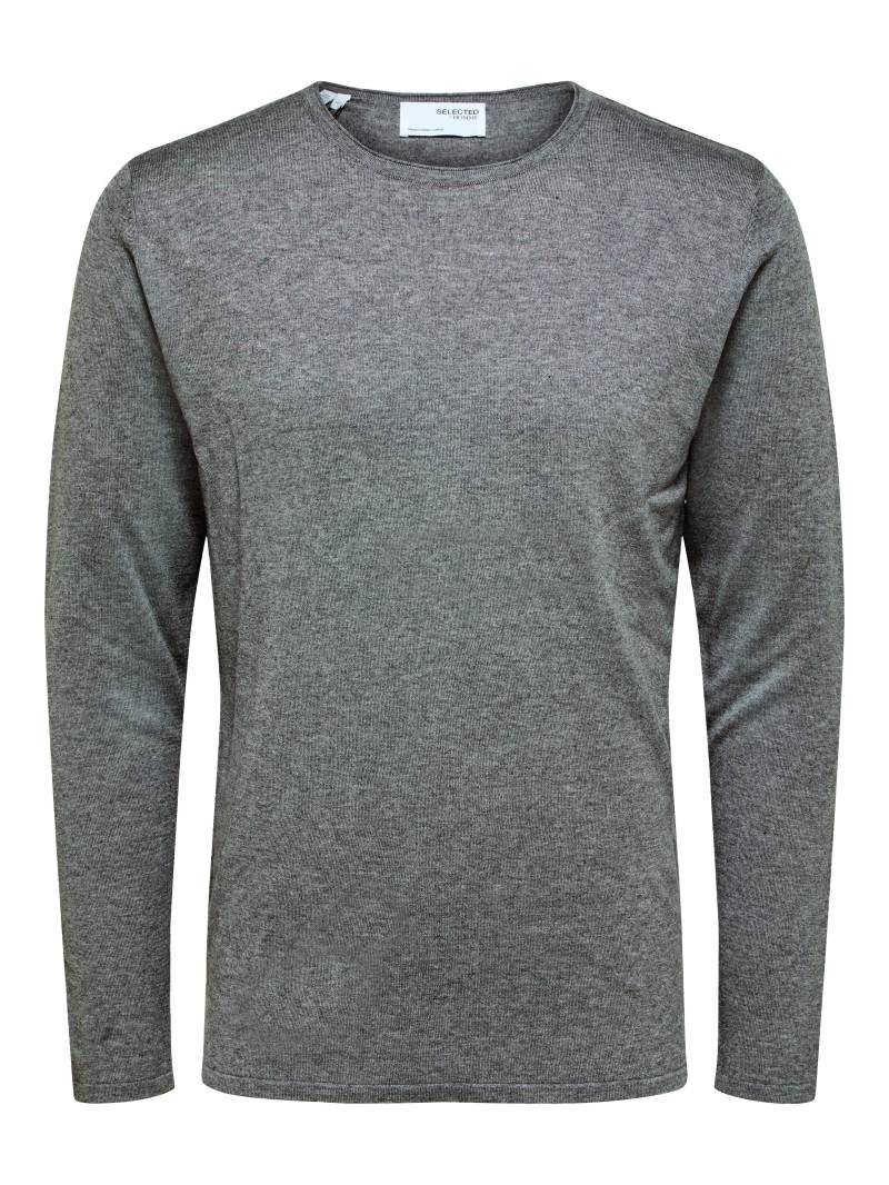 SELECTED MEN - SLHROME LS KNIT CREW NECK NOOS titanium - Gr. - S von SELECTED MEN