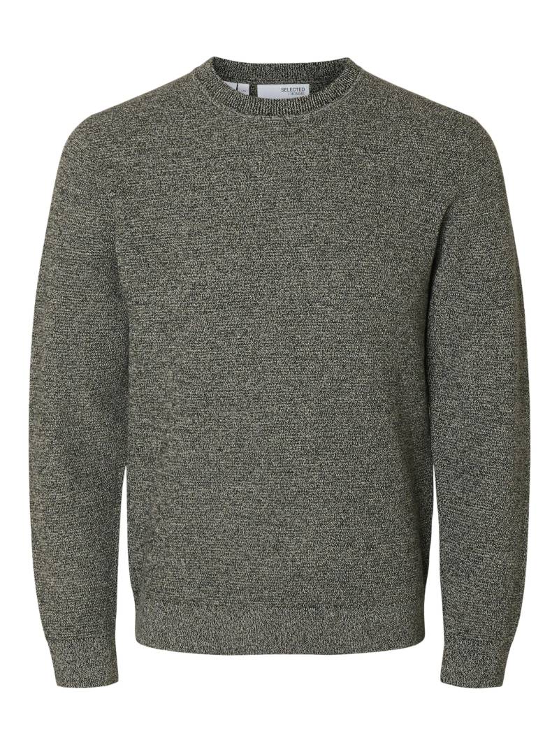 SELECTED MEN - SLHROSS LS KNIT STRUCTURE CREW NECK NOOS black - Gr. - S von SELECTED MEN