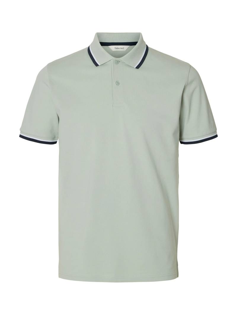 SELECTED MEN - SLHSLIM-ATLAS SPORT SS POLO NOOS aqua gray - Gr. - L von SELECTED MEN