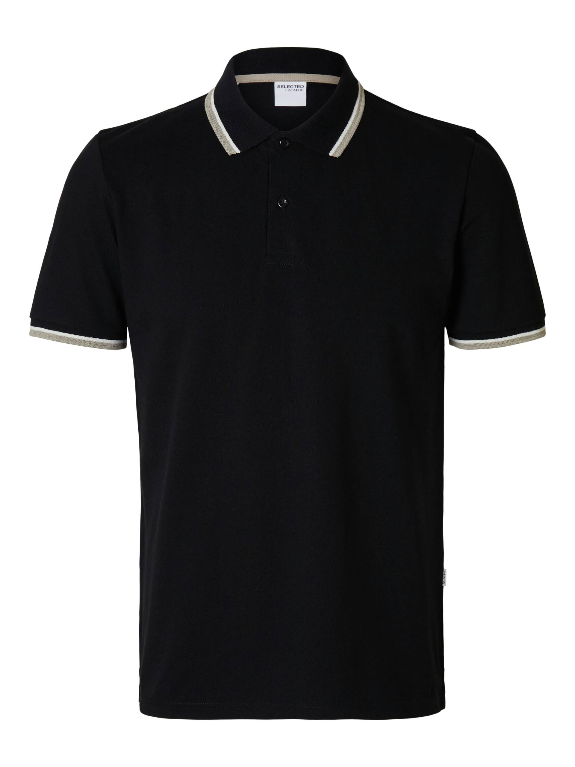 SELECTED MEN - SLHSLIM-ATLAS SPORT SS POLO NOOS black - Gr. - M von SELECTED MEN