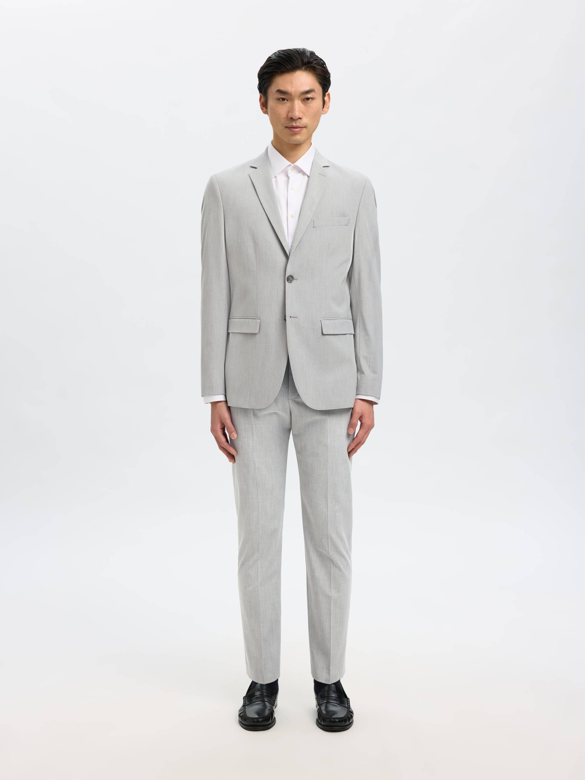 SELECTED MEN - SLHSLIM-LIAM BLZ FLEX NOOS light grey melange - Gr. - 46 von SELECTED MEN