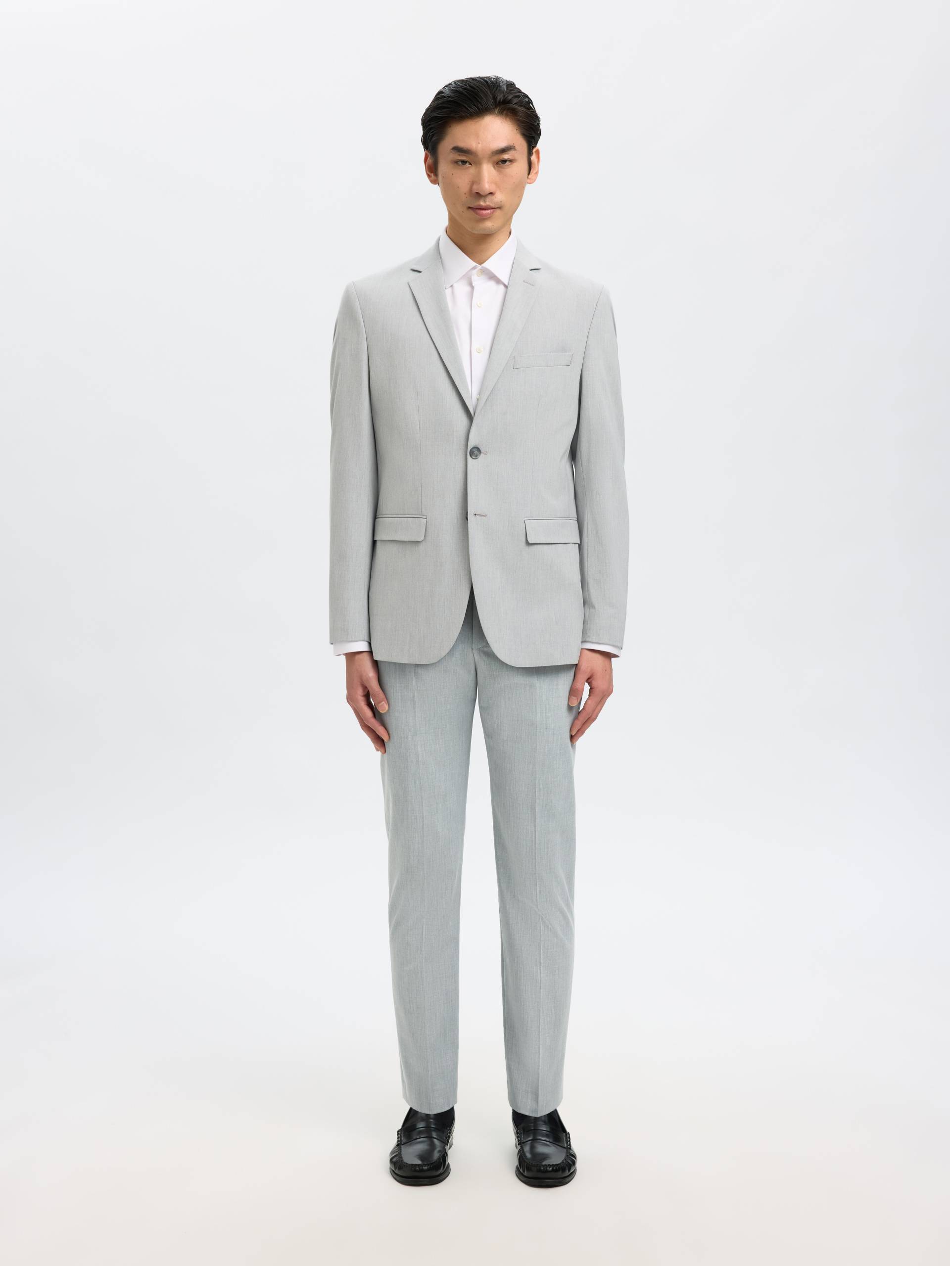 SELECTED MEN - SLHSLIM-LIAM TRS FLEX NOOS light grey melange - Gr. - 46 von SELECTED MEN