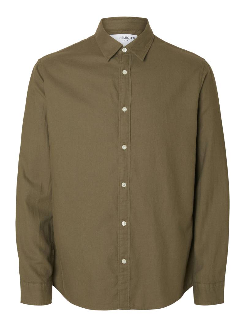SELECTED MEN - SLHSLIMOWEN-BRUSHED SHIRT LS NOOS kalamata - Gr. - S von SELECTED MEN