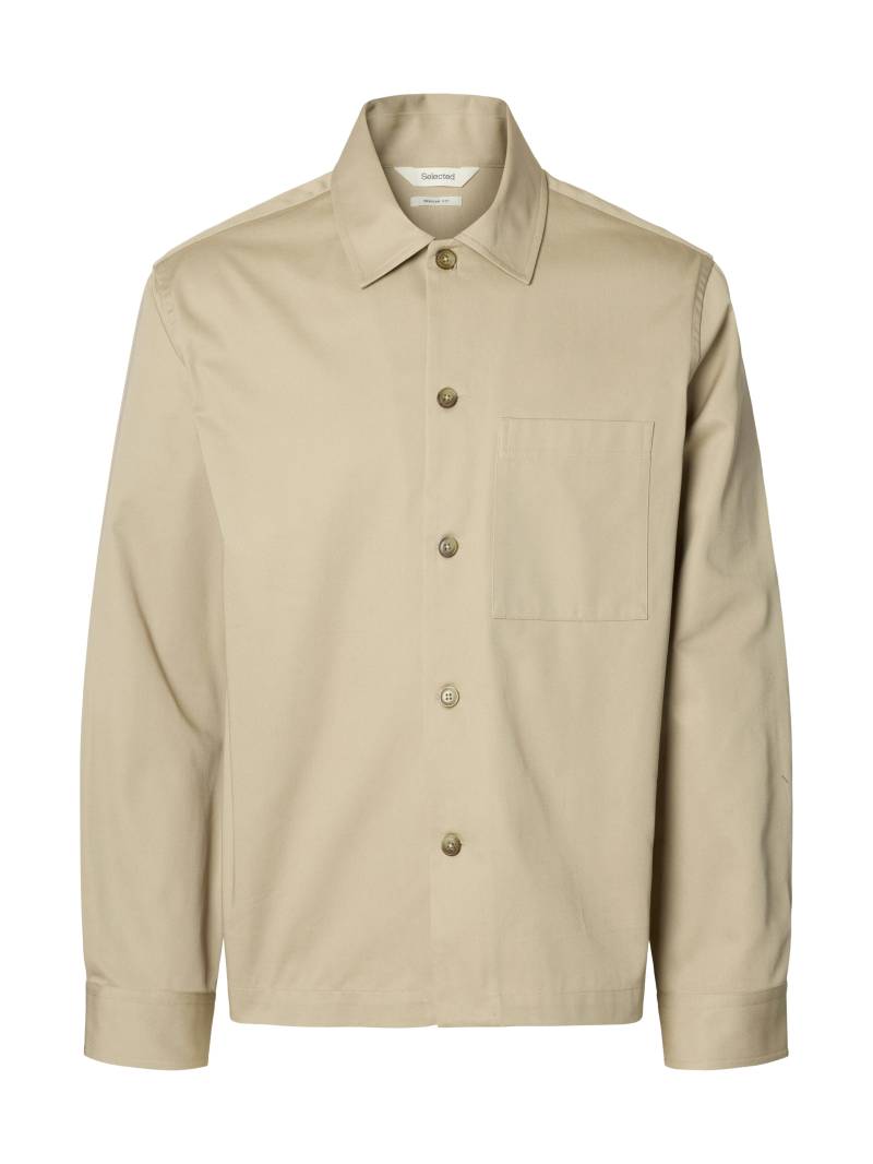 SELECTED MEN - SLHTATE HEAVY TWILL OVERSHIRT LS NOOS pure cashmere - Gr. - L von SELECTED MEN