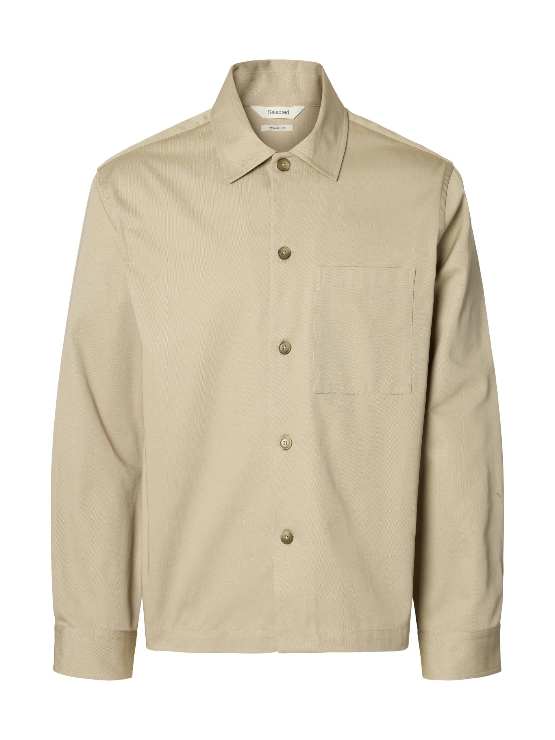 SELECTED MEN - SLHTATE HEAVY TWILL OVERSHIRT LS NOOS pure cashmere - Gr. - S von SELECTED MEN