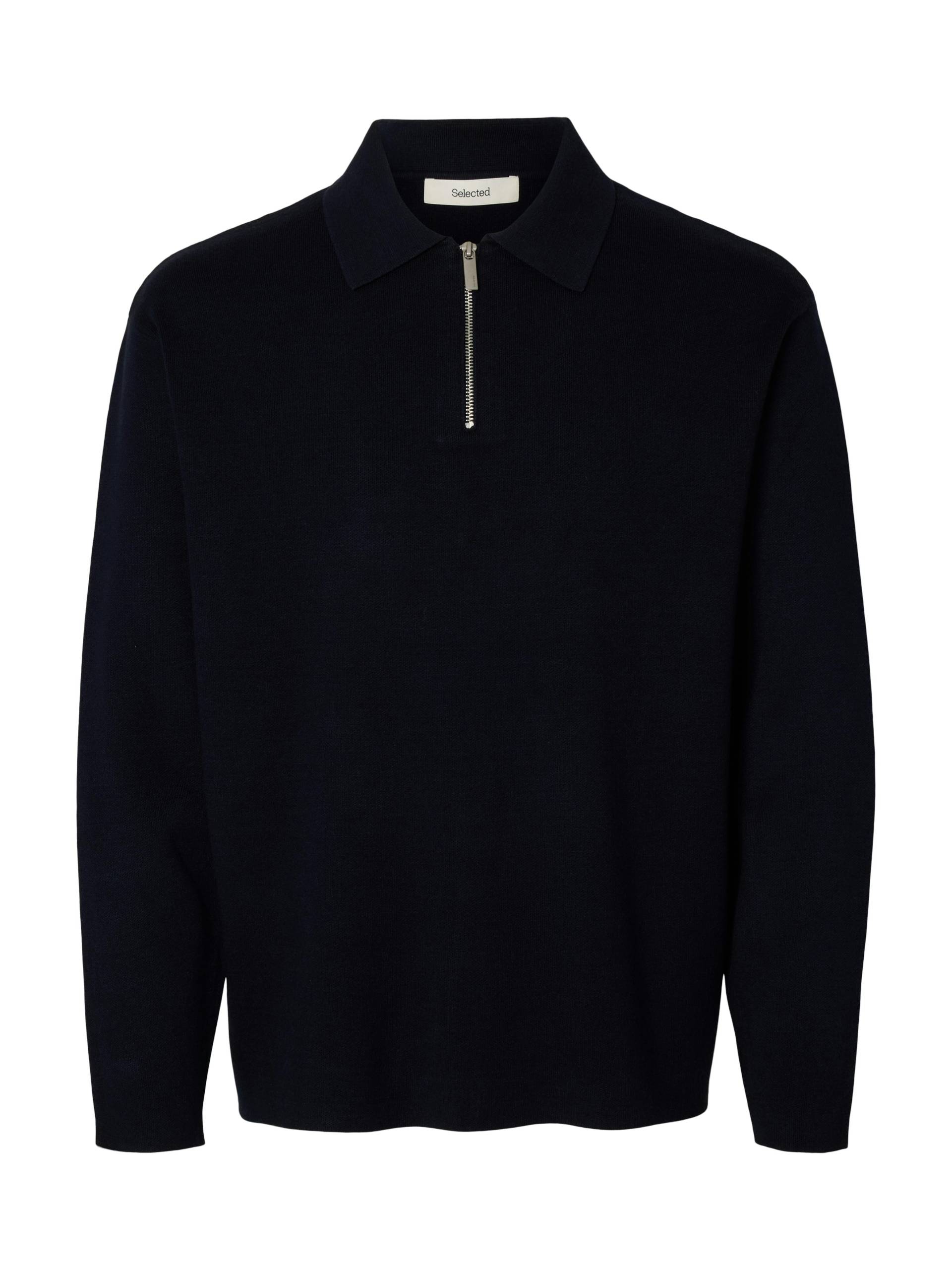 SELECTED MEN - SLHTELLER FN RELAXED HALF ZIP POLO NOOS sky captain - Gr. - M von SELECTED MEN