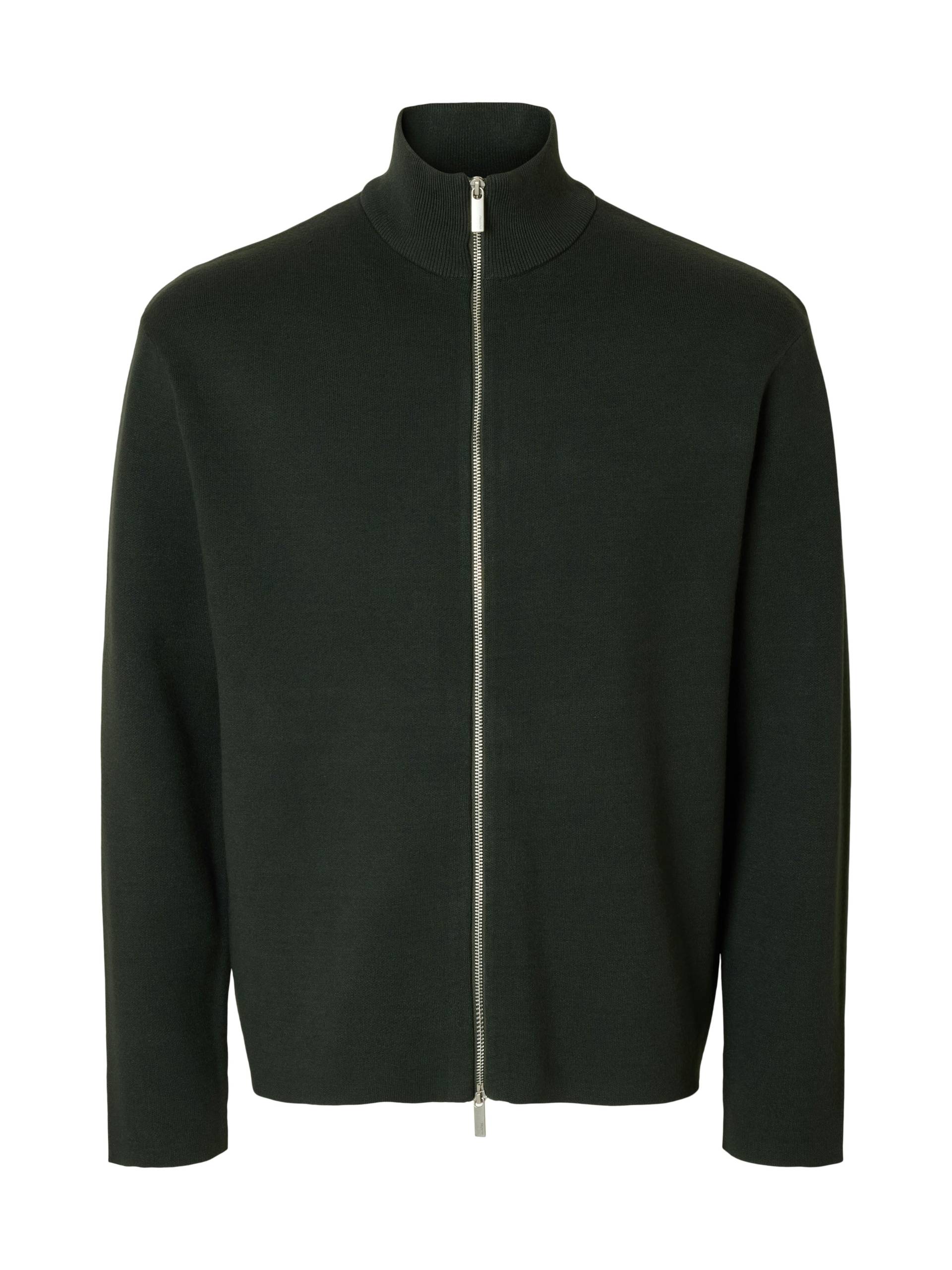 SELECTED MEN - SLHTELLER FN RELAXED ZIP CARDIGAN NOOS deep forest - Gr. - M von SELECTED MEN