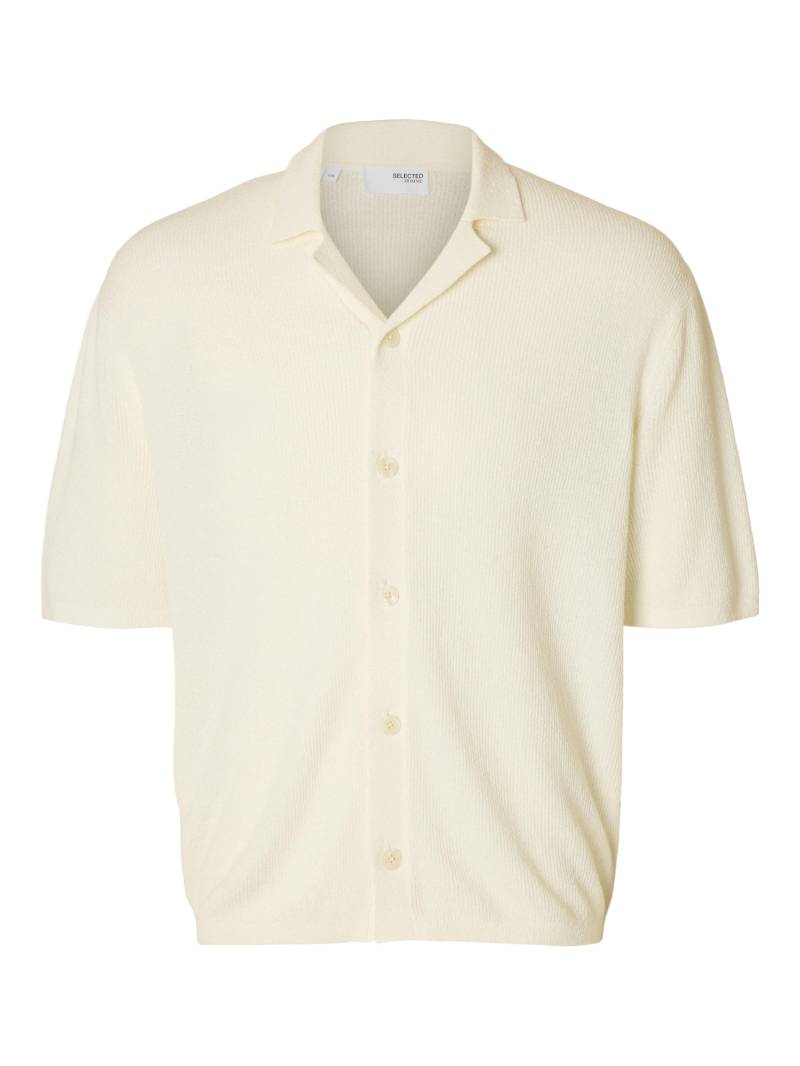 SELECTED MEN - SLHTELUM SS KNIT RELAXED RESORT CARDIGAN egret - Gr. - XL von SELECTED MEN