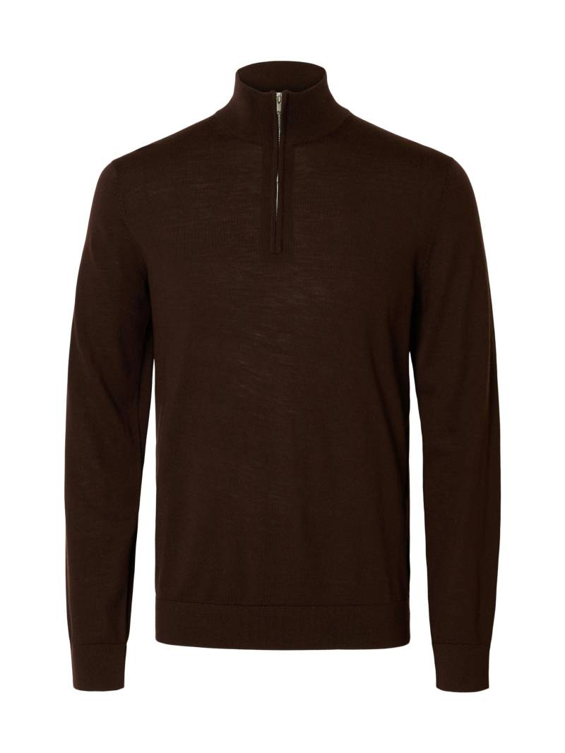 SELECTED MEN - SLHTRAY LS KNIT MERINO HALF ZIP NOOS - Gr. - L von SELECTED MEN