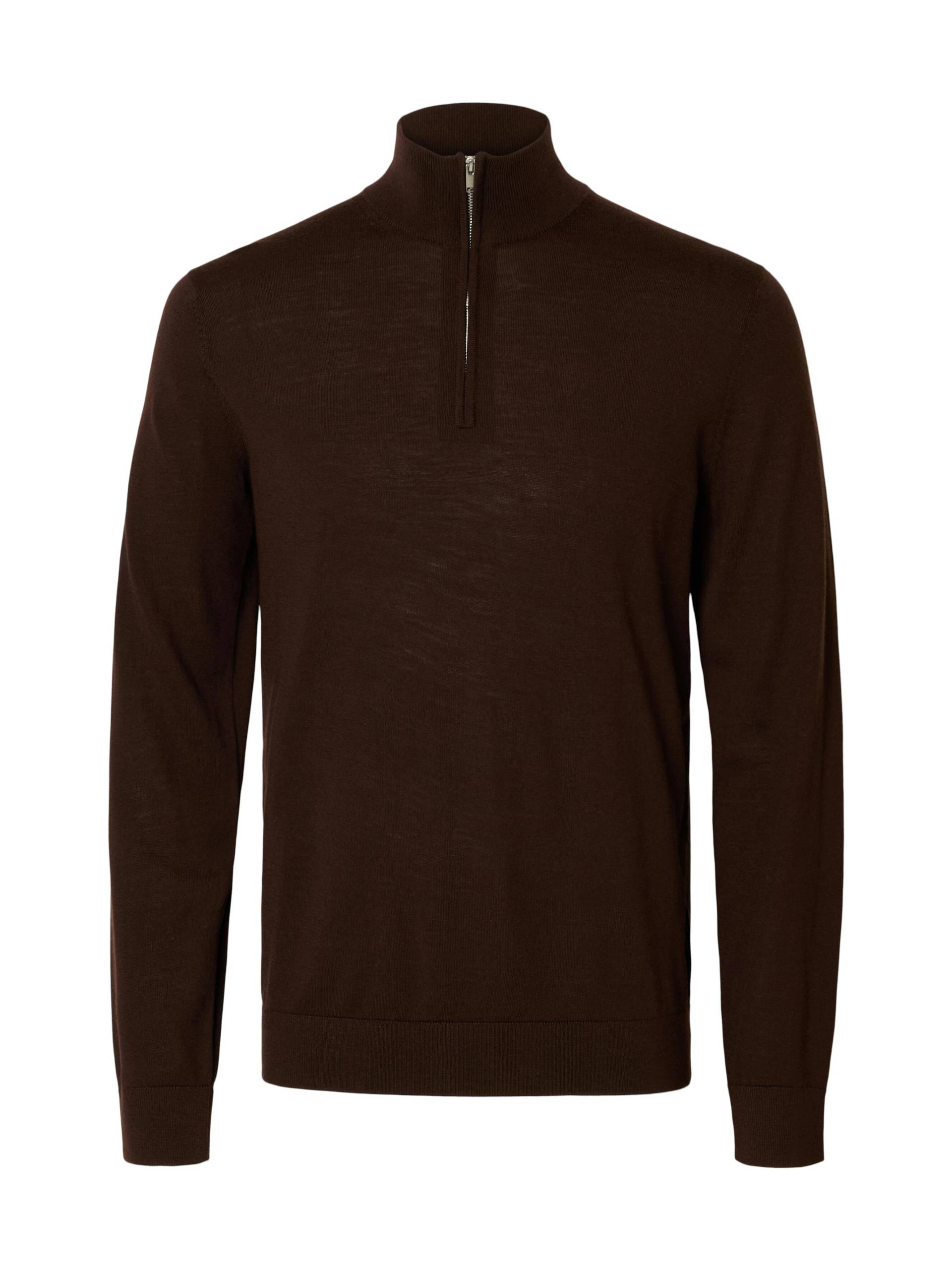 SELECTED MEN - SLHTRAY LS KNIT MERINO HALF ZIP NOOS - Gr. - M von SELECTED MEN