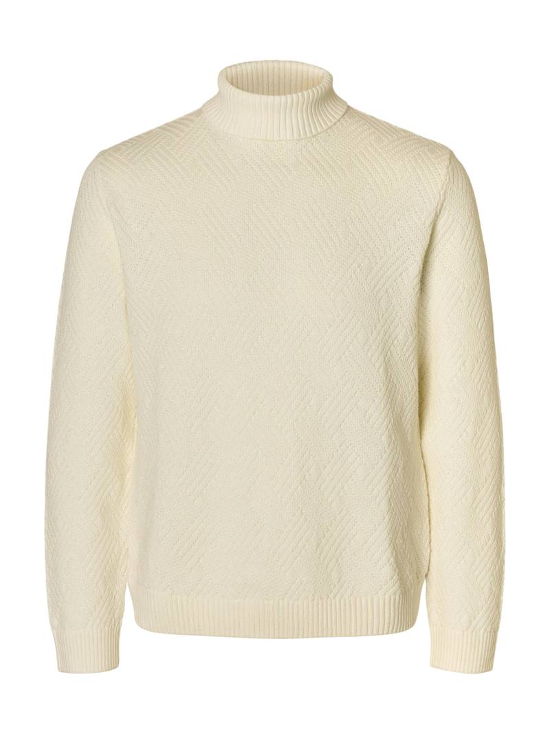 SELECTED MEN - SLHTREVOR LS KNIT STRUCTURE ROLL NECK egret - Gr. - S von SELECTED MEN