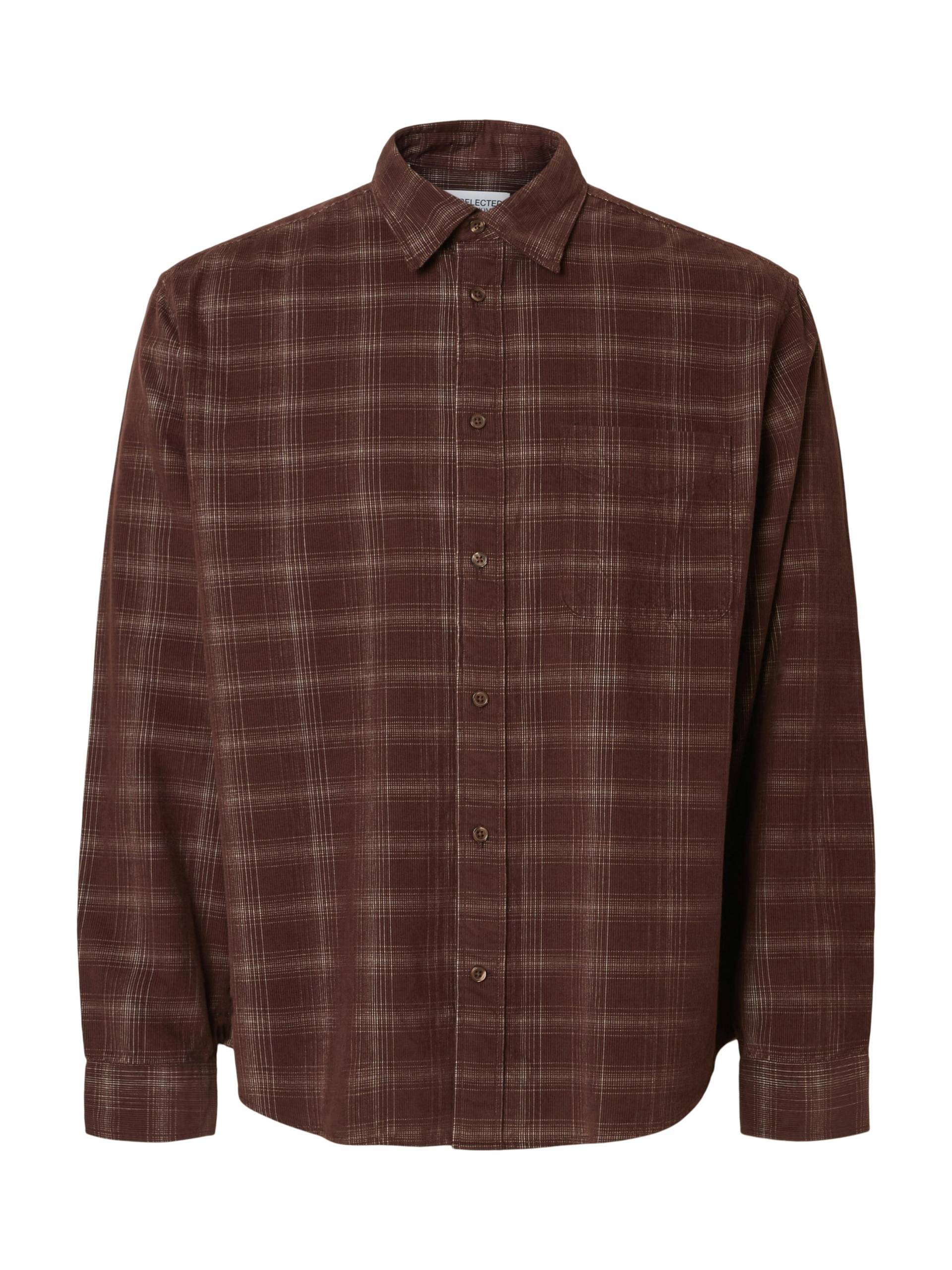 SELECTED MEN - SLMREGCLAUS CORD YD CHECK LS SHIRT - Gr. - L von SELECTED MEN