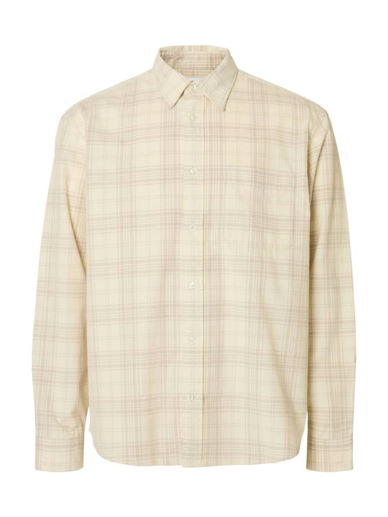 SELECTED MEN - SLMREGCLAUS CORD YD CHECK LS SHIRT egret - Gr. - XL von SELECTED MEN