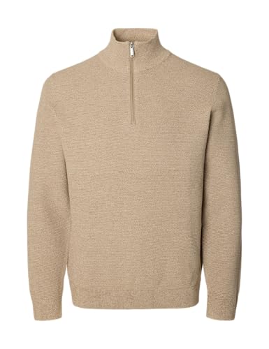 SELECTED MEN Slhross Ls Knit Structure Half Zip Noos von SELECTED MEN