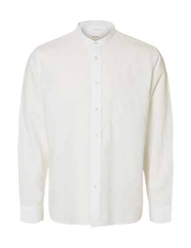 Slhregclay Linenblend Ls Shirt Band Noos von SELECTED MEN
