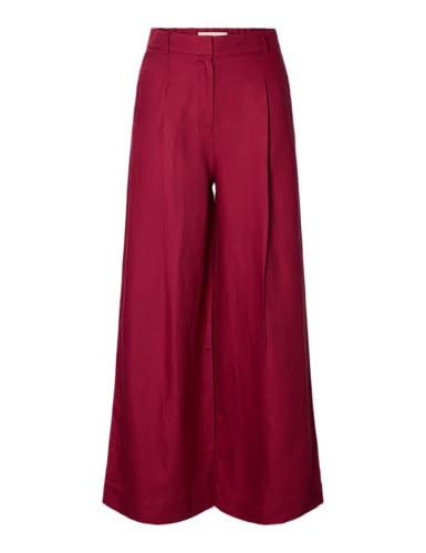 SELECTED WOMEN Damen Slflyra Hw Wide Linen Blend Pant Noos, Anemone, 48 SELECTED WOMEN Damen Slflyra Hw Wide Linen Blend Pant Noos, Anemone, 48 von SELECTED WOMEN