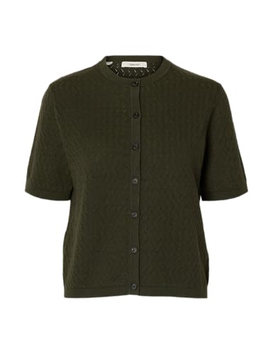 SELECTED WOMEN Damen Slfmattis 2/4 Linen Blend Cardigan Noos, Deep Depths, L von SELECTED WOMEN