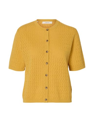 SELECTED WOMEN Damen Slfmattis 2/4 Linen Blend Cardigan Noos, Ochre, L SELECTED WOMEN Damen Slfmattis 2/4 Linen Blend Cardigan Noos, Ochre, L von SELECTED WOMEN