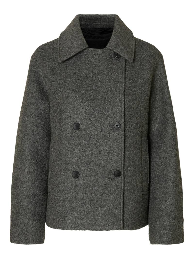SELECTED WOMEN - SLFALMA BOUCLE WOOL BLEND JACKET NOOS medium grey melange - Gr. - 42 von SELECTED WOMEN