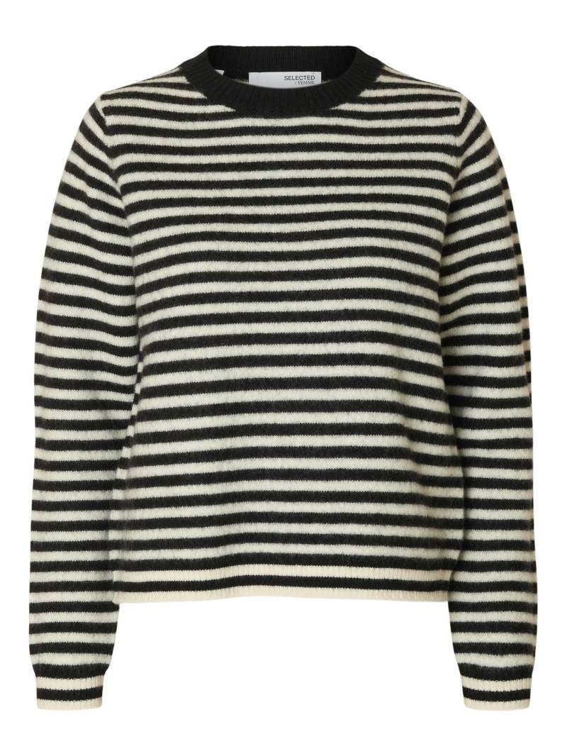 SELECTED WOMEN - SLFANA LS KNIT WOOL O-NECK NOOS black - Gr. - S von SELECTED WOMEN